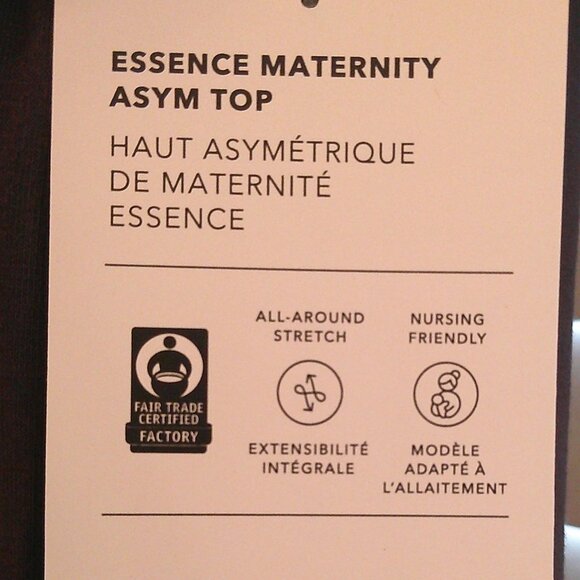 NWT Black Athleta Essence Maternity Asymmetrical Top - Nursing Friendly - Size S - Picture 7 of 14